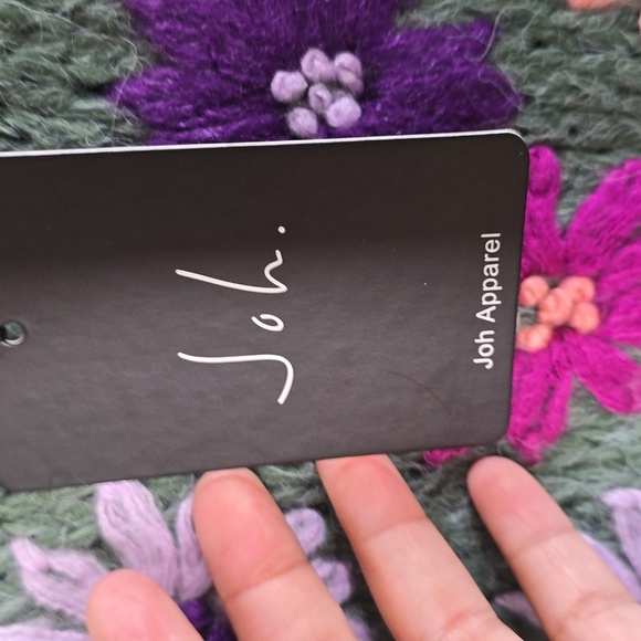 Joh Savita Floral Crochet Knit Sweater - Green - Picture 4 of 8